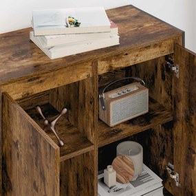 vidaXL Βοηθητικό ντουλάπι Καπνιστό Δρύς 79 x 36 x 75 εκ