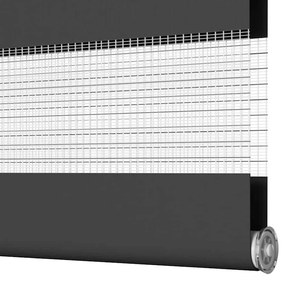 Ζέβρα τυφλή Μαύρο Πλάτος υφάσματος 125,9 εκ. Πολυεστέρας - Μαύρο