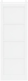 vidaXL Συρόμενη Πόρτα με Σετ Υλικών Λευκή 83x232 cm Συμπαγές Ξύλο Πεύκου