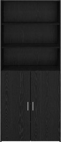 vidaXL Highboard Μαύρη Οξυά 80 x 42,5 x 185 εκ Επεξεργασμένο ξύλο
