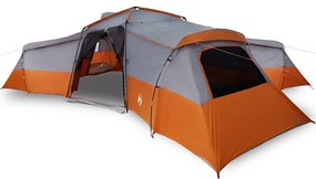 vidaXL Οικογενειακή Σκηνή Γκρι και πορτοκαλί 833 x 585 x 216 εκ.