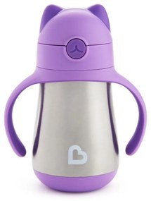 Παγούρι - Θερμός Παιδικό Με Καλαμάκι Cool Cat 237ml Purple Munchkin 237ml Stainless Steel