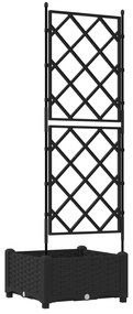 vidaXL Γλάστρα Κήπου με Πύρο Μαύρη 40x40x125.5 εκ.