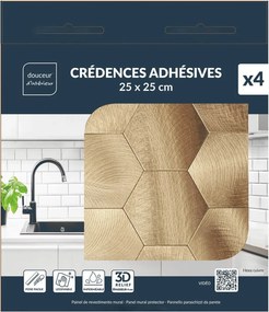 Αυτοκόλλητα πλακάκια Douceur d'intérieur - 25x23.2cm - 4τμχ - Πορτοκαλί