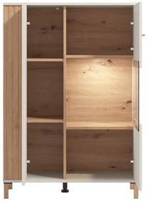 Βιτρίνα Belfort 2K VS1 Cashmere - Artisan Oak 85x40x122 εκ. 85x40x122 εκ.