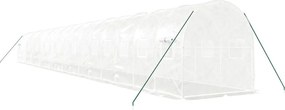 vidaXL Θερμοκήπιο με Ατσάλινο Πλαίσιο Λευκό 36 μ² 18 x 2 x 2 μ.