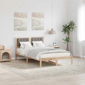vidaXL Σκελετός Κρεβατιού Taupe 120 x 190 cm Στερεά ξυλεία πεύκου