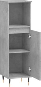 vidaXL Ντουλάπι Μπάνιου Γκρι Σκυροδέματος 30x30x100 εκ. Επεξ. Ξύλο