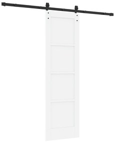 vidaXL Συρόμενη Πόρτα με Σετ Υλικών Λευκή 61x198.5 εκ. Συμπαγές Ξύλο