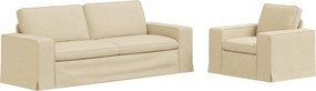 vidaXL Σετ Καναπέ 2 pcs Κρεμ 222 x 80 x 82 εκ ύφασμα