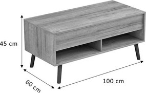 Τραπέζι σαλονιού Skyfi πολυμορφικό φυσικό-ανθρακί 100x60x45εκ 100x60x45 εκ.