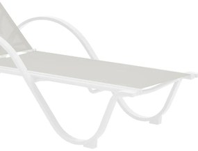 Ξαπλώστρα με μπράτσα Attain αλουμίνοο και textilene σε λευκή απόχρωση 200x62x35εκ 191x64x32 εκ.