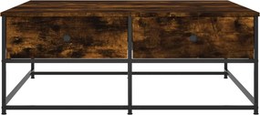 vidaXL Τραπεζάκι Σαλονιού Καπνιστή Δρυς 100x99x40 εκ. Επεξεργ. Ξύλο