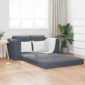 vidaXL Καναπές Δαπέδου 2 σε 1 Σκούρος Γκρι 148x71x83 εκ. Βελούδο