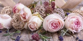 Εικόνα εορταστική floral σύνθεση από τριαντάφυλλα - 100x50