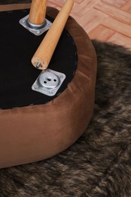 Πολυλειτουργικό άνετο οβάλ πουφ με πόδια από γιούργκεν 35x55 cm - Μπορντό Μέγεθος/Διάσταση: 35 x 55