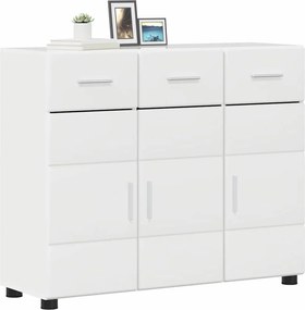 vidaXL Πλαϊνό γραφείο FLORIN 88,5 x 30,5 x 73 εκ Υψηλής γυαλάδας λευκό