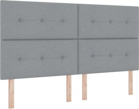 vidaXL LED κεφαλάρι με LED ταινίες φωτός Ανοιχτό γκρι 180 cm ύφασμα