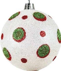 Άσπρη Χριστουγεννιάτικη Μπάλα 8cm 154753