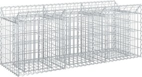 vidaXL Ανασηκωμένο κρεβάτι gabion Ασημί