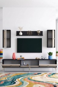 Stewehome Σετ μοντέρνας σύνθεσης τηλεόρασης με ράφι 180x30x41 cm