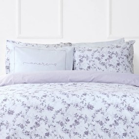 Μαξιλαροθήκες Merlin (Σετ 2τμχ) White-Lila Nima 50Χ70 100% Βαμβακερή Φανέλα