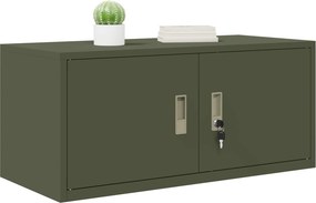 vidaXL Ντουλάπι αποθήκευσης Ελιά Πράσινη 90 x 40 x 40 εκ Ατσάλι