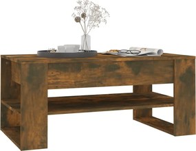 vidaXL Τραπεζάκι Σαλονιού Καπνιστή Δρυς 102x55x45 εκ. Επεξεργ. Ξύλο