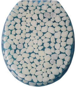 ΚΑΠΑΚΙ WC WHITE PEBBLES 36(φ)x43(μ) ΜΠΛΕ San Lorentzo 8039