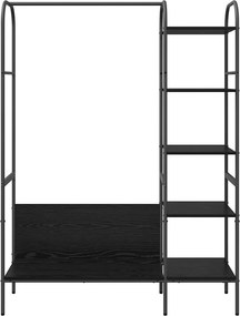 vidaXL Ράφι Ρούχων με ράφι Μαύρο 120 x 44 x 160 εκ Επεξεργασμένο ξύλο