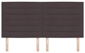 vidaXL LED Κεφαλάρι Σχεδίαση Γραμμών Σκούρο Καφέ 90 εκ Ύφασμα