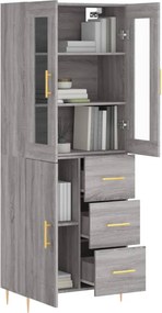 vidaXL Ντουλάπι Γκρι Sonoma 69,5 x 34 x 180 εκ. Επεξεργασμένο Ξύλο