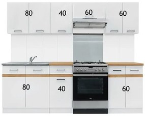 Σετ κουζίνας Econ plus 113, 240x60cm, Πάγκος, Πλαστικοποιημένη μοριοσανίδα