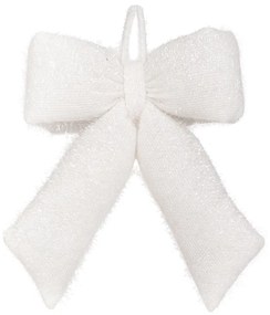 Χριστουγεννιάτικος Διακοσμητικός Φιόγκος Κρεμαστός Χνουδωτός Λευκός 33x40εκ. iliadis 91719