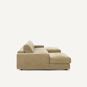 Πολυγωνικός καναπές 5 θέσεων από βελούδο stonewashed, SKANDER