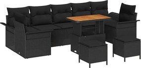 vidaXL Σετ Καναπέ Κήπου 10 τμχ. 9-Αριθμός καθισμάτων Μαύρο