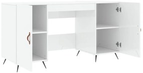 vidaXL Γραφείο Γυαλιστερό Λευκό 140x50x75 εκ. Επεξεργασμένο Ξύλο