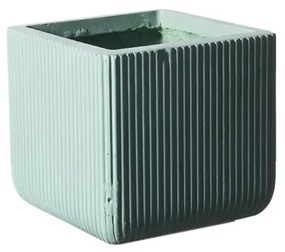 Supergreens Γλάστρα Πήλινη Τετράγωνη ''Stripe'' Μέντα L 37x37x33 εκ.