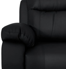 Πολυθρόνα Relax Chicago 1114 Fylliana Μαύρο Τεχνόδερμα 97x90x100 εκ. 97x90x100 εκ.