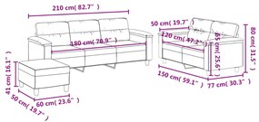 Σετ Σαλονιού 3 Τεμαχίων Μπεζ από Ύφασμα Μικροϊνών με Μαξιλάρια 3202349