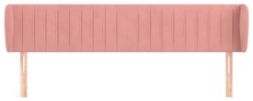 Κεφαλάρι με Πτερύγια Ροζ 163x23x78/88 εκ. Βελούδινο - Ροζ
