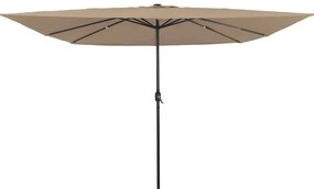 vidaXL Ομπρέλα Κήπου Taupe 295 x 295 x 245 εκ Πολυεστέρας και Χάλυβας