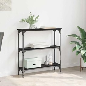 vidaXL Τραπέζι κονσόλας με ράφι Μαύρη δρυς 75 x 22.5 x 75 εκ