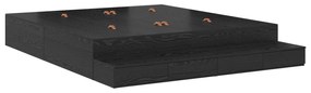vidaXL Κρεβάτι αποθήκευσης  Μαύρη Δρυς 180x200 εκ