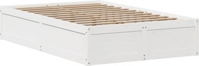 vidaXL Σκελετός Κρεβ. Χωρίς Στρώμα Λευκό 135x190 εκ Μασίφ Πεύκο