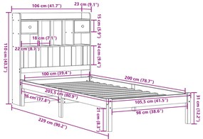 ΚΡΕΒΑΤΙ ΒΙΒΛΙΟΘΗΚΗ ΧΩΡΙΣ ΣΤΡΩΜΑ 100X200 ΕΚ. ΜΑΣΙΦ ΞΥΛΟ ΠΕΥΚΟ 3321623