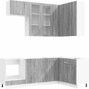 vidaXL Μονάδα κουζίνας LYON 8 pcs Γκρι Sonoma Επεξεργασμένο Ξύλο