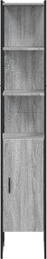 vidaXL Ντουλάπι Μπάνιου Γκρι Sonoma 33x33x185,5 εκ. Επεξεργασμένο Ξύλο
