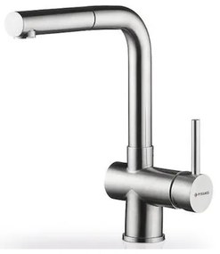 Pyramis Capriccio Premium Inox Ασημί Μπαταρία Κουζίνας Πάγκου με Ντουζ