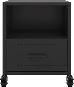 vidaXL Κομοδίνο Μαύρο 36x39x43,5 εκ. από Χάλυβα